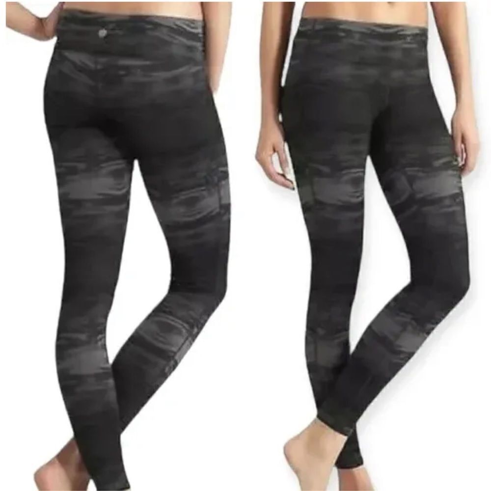 Athleta Flare Chaturanga Mid-rise Tights (Grey) - Small